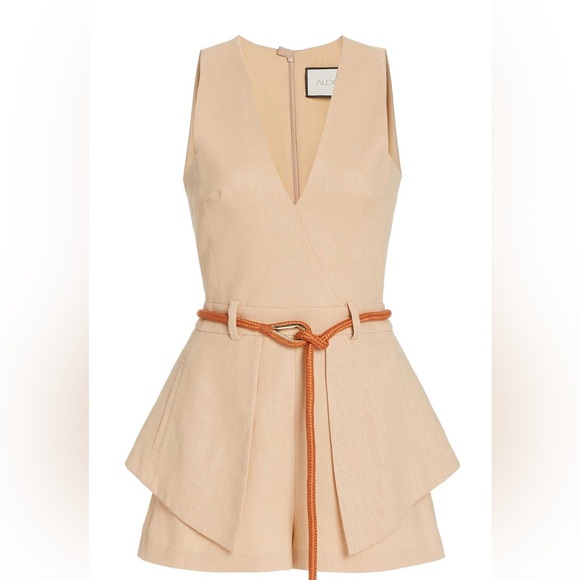 Alexis Pants - Alexis Darby Belted Crepe Playsuit